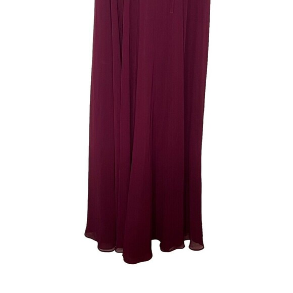 Marchesa Notte Bridesmaid Burgundy Valentia Long Gown ALine Straps Womens Size 8 - Picture 4 of 12